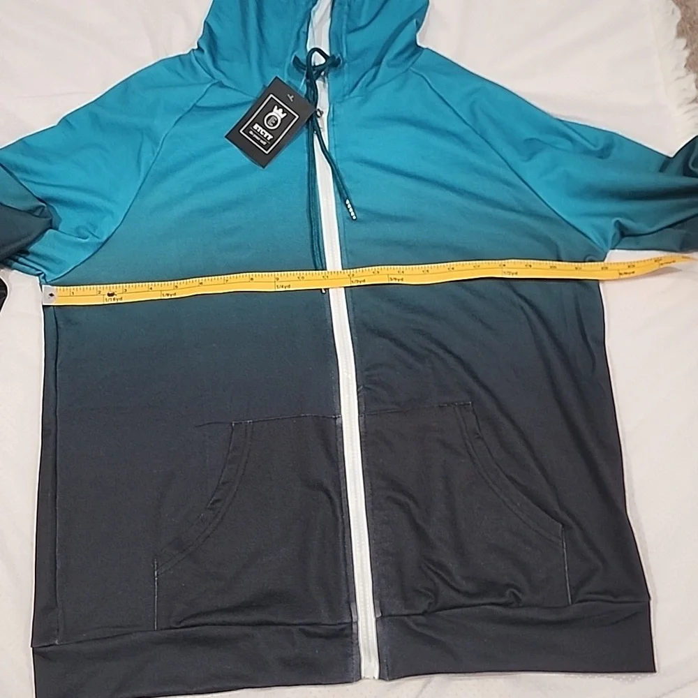 Etcyy Sweatshirt Active Streetwear Zipper Ombre Jacket. M - Picture 9 of 13